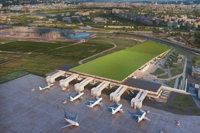 Terminali i ri në Aeroportin e Firences do të ketë vresht rrushi në çatinë e tij