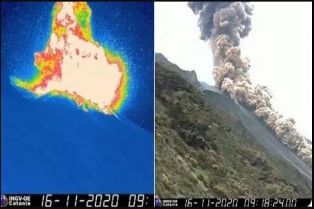 Pamjet spektakolare të aktivizimit të vullkanit Stromboli