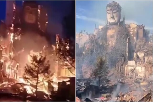 Flakët përfshijnë Budën gjigante në Kinë