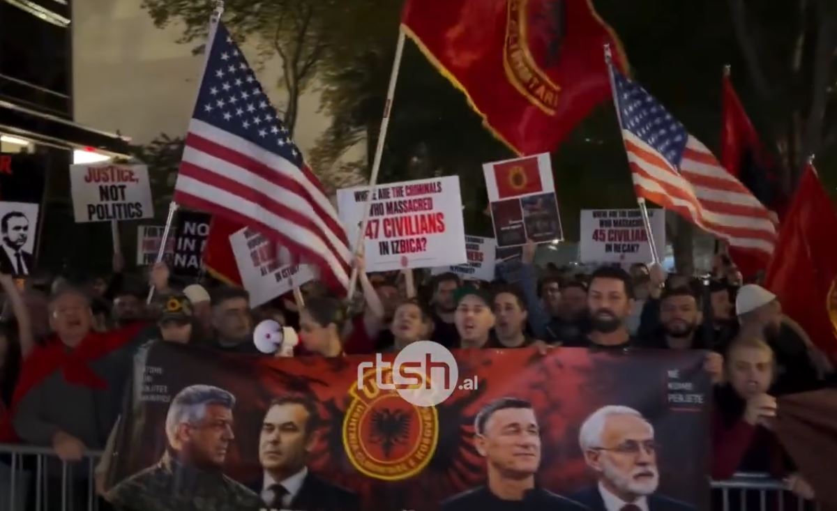 Shqiptarët protestojnë në SHBA, kundërshtojnë vendimin për dënimin e ish-krerëve të UÇK-së