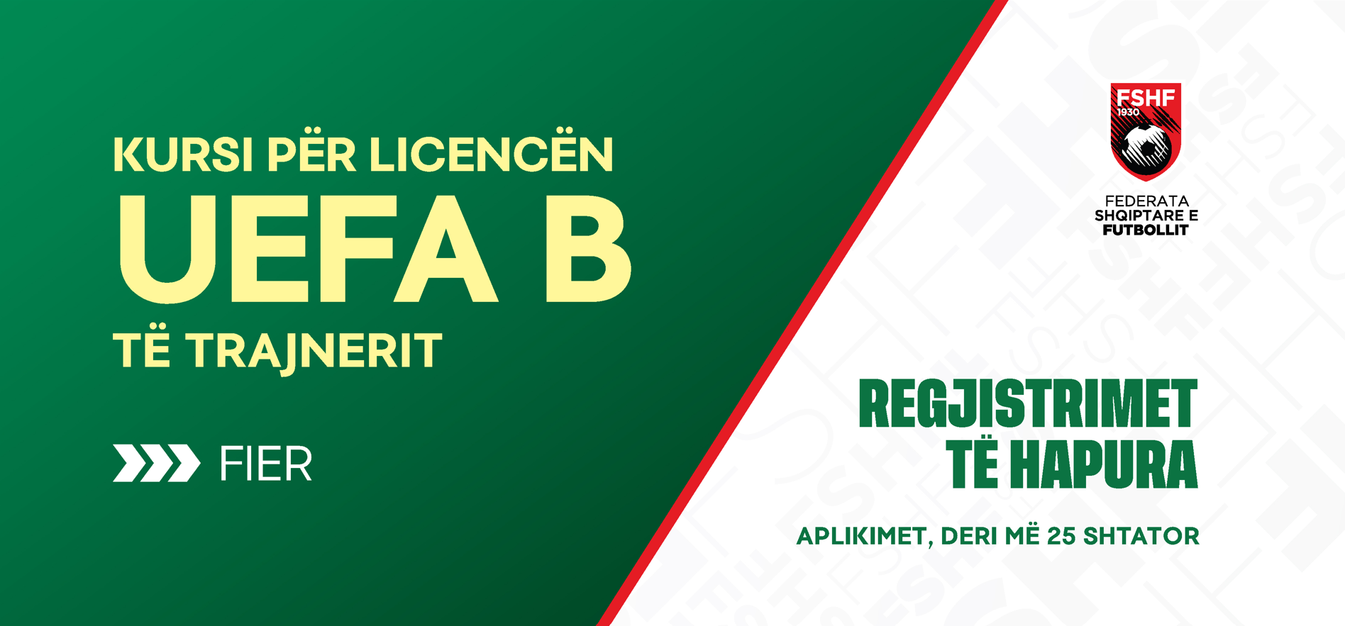 Hapen regjistrimet për kursin e trajnerit të licencës UEFA B në Fier
