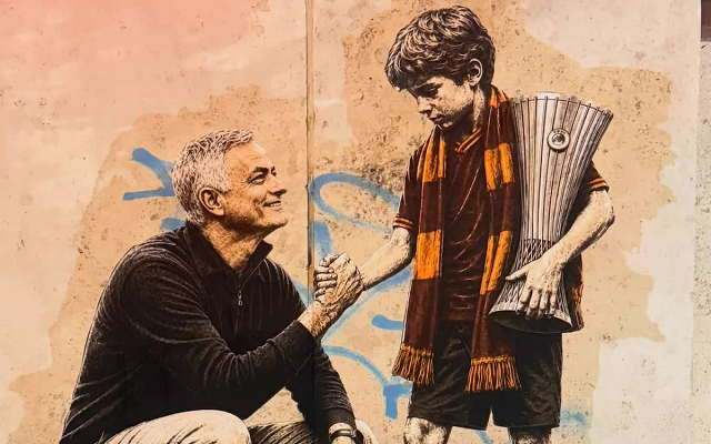 Roma, një murale e re për Mourinho-n në prag të ndeshjes me Realin