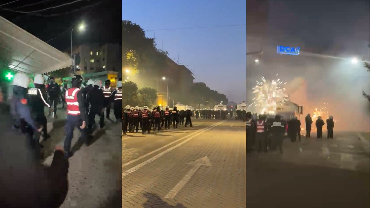 Dita e 7-të, protestuesit sulmojnë me molotovë dhe mjete piroteknike, policia kundërpërgjigjet me ujë dhe gaz lotsjellës